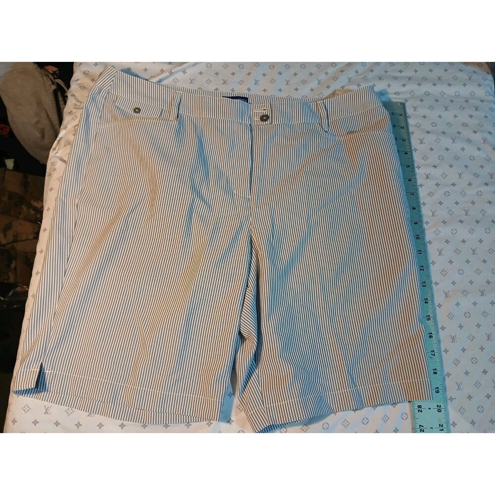 Golf America Men’s Shorts Grey White Striped 16P